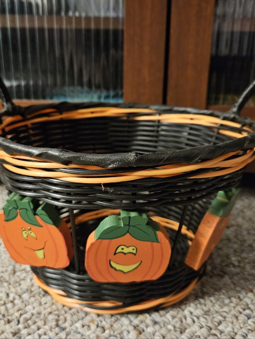 Halloween Pumpkin Black Orange Basket